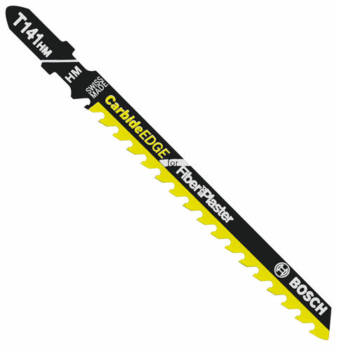 BOSCH T141HM1 4 In. 6 TPI Carbide Edge for Fiber Glass and Plaster T-Shank Jig Saw Blade