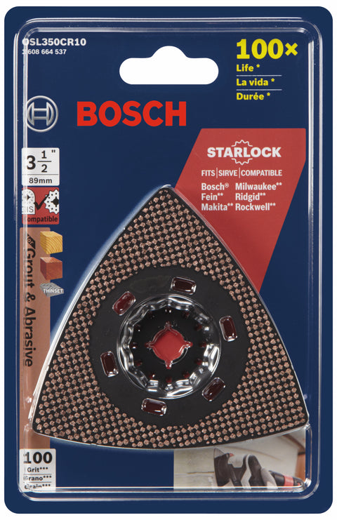 BOSCH OSL350CR10 Starlock® Oscillating Multi-Tool Carbide 100 Grit Delta Sanding Pad