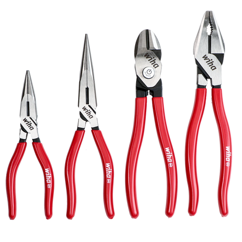Wiha 34681 4 Piece Classic Grip Pliers and Cutters Tray Set