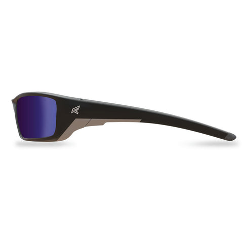Edge Eyewear TSRAP218 - Safety Glasses - Reclus - Black Frame / Polarized Aqua Precision Blue Mirror Lens