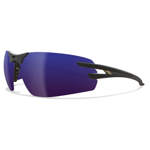 Edge Eyewear TSLAP218 - Safety Glasses - Salita - Black Frame / Polarized Aqua Precision Blue Mirror Lens