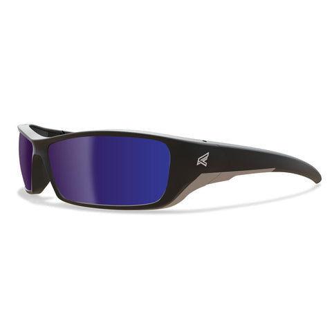 Edge Eyewear TSRAP218 - Safety Glasses - Reclus - Black Frame / Polarized Aqua Precision Blue Mirror Lens
